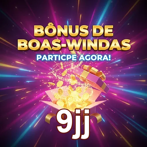 Imagem de boas-vindas do site 9jj, com destaque para um bônus especial para novos usuários.