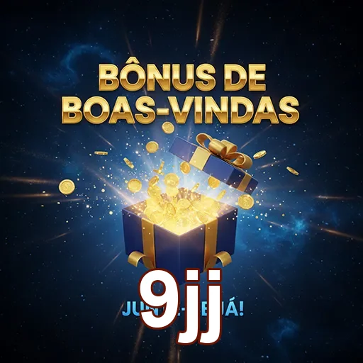 Imagem de boas-vindas com bônus do site 9jj, celebrando novas experiências.