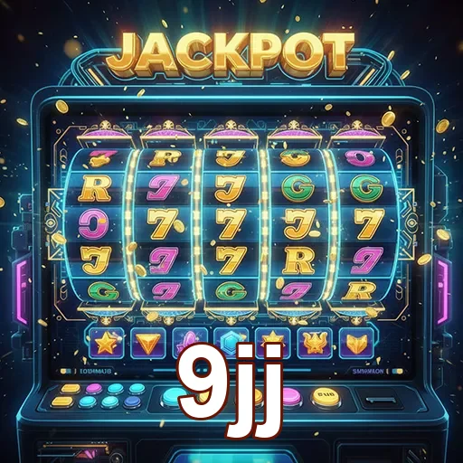 Máquina caça-níqueis Jackpot do 9jj, exibindo símbolos e design vibrante.