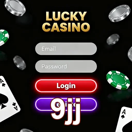 Tela de login do 9jj Casino, oferecendo acesso rápido e seguro para jogadores.
